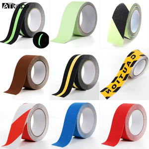 Cinta Antideslizante OEM Resistente al Desgaste, Tiras Adhesivas Negras y Amarillas para Terrazas, Cinta de Advertencia Antideslizante para Escaleras - Product Image 2
