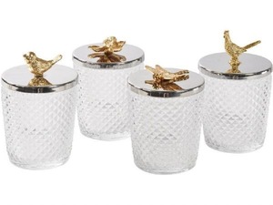 Modern Luxury <b>Glass</b> <b>Food</b> <b>Storage</b> Containers with Metal Lids Airtight Handcrafted Design for Kitchen Use - Product Image 5