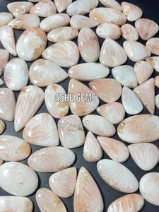 Cabochon de pierres précieuses en quartz rose naturel scolecite cristal poli de forme mixte et de toutes tailles pour la fabrication de bijoux - Product Image 3