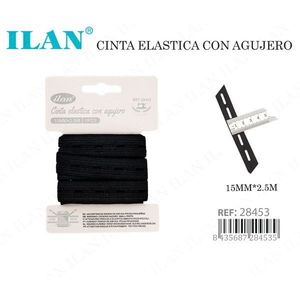 Nastro Elastico Ilan con Occhielli 15mm x 2,5m per Uso in Abbigliamento - Product Image 2