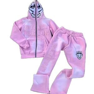 Survêtement imprimé bouffant personnalisé Streetwear noir Ensemble pantalons de survêtement et sweats à capuche Hip Hop survêtement bouffant 3d pour hommes - Product Image 2