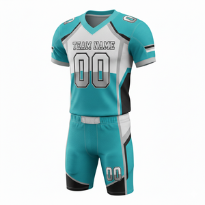 Conjunto Personalizable de Uniforme de Fútbol Americano con Camiseta y Pantalones Cortos con Posición para Logotipo Frontal - Product Image 1