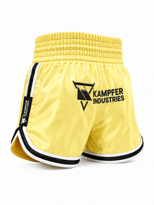 Pantalones Cortos de Muay Thai Amarillos Estampados Unisex de Secado Rápido, Transpirables, Corte Regular, Ropa de Artes Marciales para Adultos, 100% Poliéster, Personalizables - Product Image 5