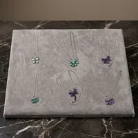 Ensemble de 6 colliers pendentifs en argent sterling 925 avec pierres précieuses colorées, design floral, bijoux en gros pour femmes