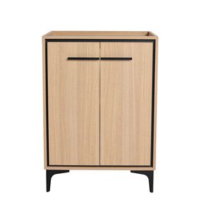 Mobile Bagno Moderno da 24 Pollici Senza Top, 2 Ante con Chiusura Ammortizzata, Lavabo Singolo, Armadietto Contenitore per Bagni Moderni - Product Image 6