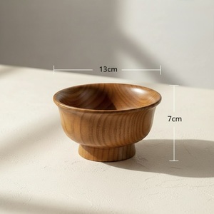 Bol à salade en bois naturel ILAHI, écologique, en bois d'acacia, style vintage, logo personnalisé, pour mariage, ustensiles de cuisine, vaisselle, en stock - Product Image 3