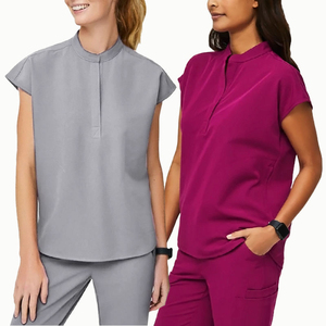New Style Spa Uniform Women <b>Scrubs</b> <b>Sets</b> Stylish Fashion <b>Scrubs</b> Wholesale Customized Medical Nurse Uniform Short Sleeve for Women - Product Image 4