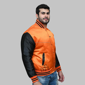 Chaquetas unisex personalizadas de satén al por mayor Varsity Letterman chaquetas de béisbol hombres mujeres MOQ bajo chaqueta de satén a prueba de viento soporte nuevo diseño - Product Image 2