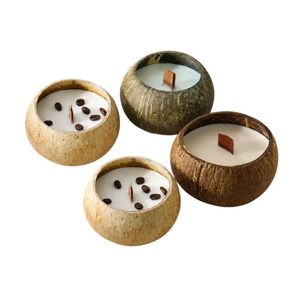 ถ้วยเทียนเปลือกมะพร้าวธรรมชาติขายดี งานฝีมือทนทานเพื่อการผ่อนคลาย - Product Image 1