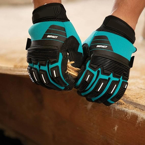 Impact Tactical Gloves Black Teal Wrist <b>Length</b> Durable Polyester Sports Use - Product Image 2