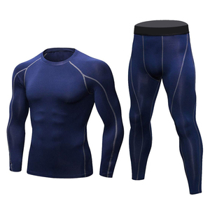 Workout Active Wear Quick Dry Breathable 100% Cotton Gym Clothing <b>Compression</b> Sets / New Trending <b>Men's</b> Gym <b>Compression</b> Suit - Product Image 1