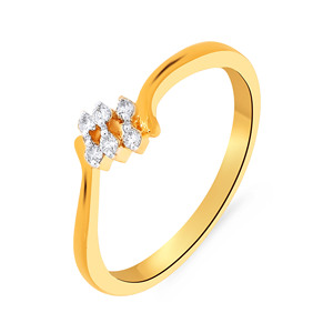 แหวนหมั้นลายใบไม้ประดับเพชรทองคำ 14K ที่งดงามสำหรับเธอ— เพชรกลางทรงกลมขนาด 0.35 กะรัต - Product Image 1