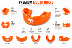 Protector Bucal de Silicona Suave Personalizado Naranja DUMELA INTERNATIONAL, Protector Dental para Boxeo y Artes Marciales Mixtas - Product Image 6