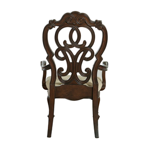 Solid Teak Wood Carved <b>Dining</b> <b>Chair</b> Classic Vintage Style Elegant Upholstered Seat Luxury Restaurant Hotel Furniture - Product Image 5