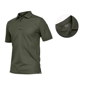 Yüksek kaliteli erkek kısa kollu pamuk-polyester kumaş rahat tarzı Golf gömlek nakış logosu dokuma yöntemi tekniği ile