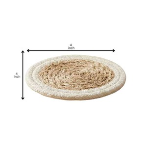 Top Selling Modern Jute <b>Coaster</b> <b>Set</b> of 4 for Coffee Cups or Glasses and Tabletop Decoration Available at Export Price - Product Image 2