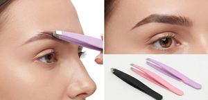 Pince à épiler pour sourcils à pointe inclinée en acier inoxydable pour l'épilation - Product Image 2