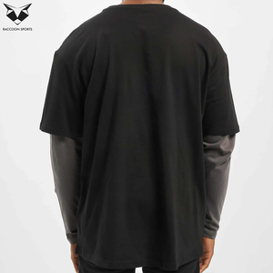 Camiseta de Manga Larga con Doble Capa y Estampado, 100% Algodón, Estilo Nuevo, Fabricación Personalizada, Talla Grande, Secado Rápido para Hombre - Product Image 3
