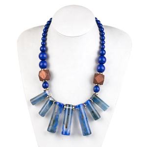 สร้อยคอเครื่องประดับแบบยาวหนาและยาวสร้อยคอเครื่องประดับแฟชั่นสีสันสดใสทำจากเรซิ่นอะซิเตท - Product Image 3