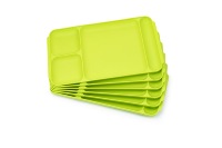 Plateau de service alimentaire rectangulaire en plastique écologique de qualité supérieure, non toxique, de qualité alimentaire, avec compartiments, compatible lave-vaisselle, design moderne, pour la maison