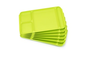 Premium <b>plastic</b> food plate compartment serving <b>tray</b> reusable dinner plate for home kitchen cafeteria in pink blue green - Product Image 5