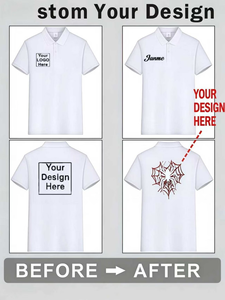 White Polyester Polo Shirt Men Breathable Quick Dry Short Sleeve Work Fashion Custom Logo Printing Silk Screen Oem Service - Product Image 3