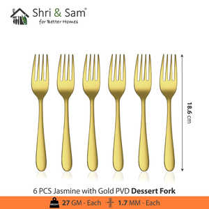 Elegantes cuchillos de acero inoxidable jazmín con revestimiento PVD dorado - Product Image 5