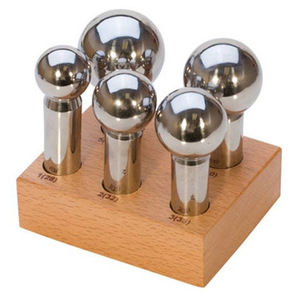 Wood Gemstone Specimen <b>Set</b> Full Polish Round Dapping <b>Punches</b> Wooden Stand for DIY Jewelry Making Tools - Product Image 1