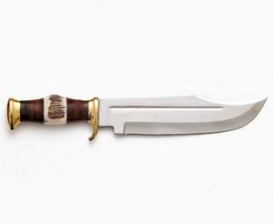 Satin Stainless Steel Ornate Utility Craft <b>Tool</b> Stacked <b>Leather</b> Handle Executive Display Piece - Product Image 5