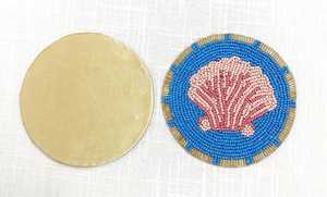 Set of 6 handmade beaded shell coasters - Product Image 3