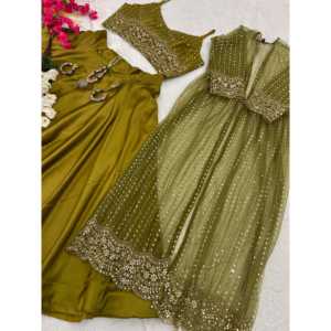 Conjunto de vestido de noche de diseño Traje de fiesta con trabajo de secuencia de bordado elegante - Product Image 2