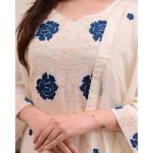 Hermoso Conjunto de Fiesta de Chifón con Top, Pantalón y Dupatta, Talla XL - Product Image 6