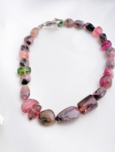 Turmalina natural multicolor pulida para la elaboración de joyería fina, pulsera de piedras preciosas - Product Image 3