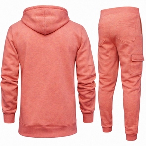 Conjunto Deportivo Personalizado al por Mayor, Sudadera con Capucha y Pantalones de Chándal de Algodón y Poliéster para Hombre, Tallas Grandes, Unisex, con Apliques Bordados, Ecológico - Product Image 2