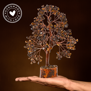 Árbol de la Vida de Cristal de Ojo de Tigre al por Mayor con Alambre de Cobre, Piedras Curativas de Gemas, Árbol de Cristal para Decoración del Hogar - Product Image 2