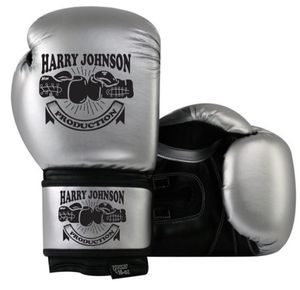 HARRY JOHNSON PRODUCTION Leather Boxing Gloves <b>White</b> Red Black <b>Lace</b>-Up Wrist Full Finger Adult Training Gear - Product Image 4