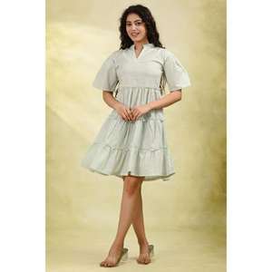 Vestido Corto de Algodón para Mujer, Elegante Vestido Mini de Verano, Atuendo Bohemio Informal, Ropa de Moda Transpirable - Product Image 4