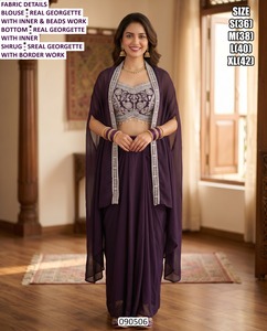 Ensemble de fête Lehenga Choli pour femme en Georgette traditionnelle Pastel Whisper, longueur ras du sol, séchage rapide - Product Image 2