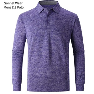 เสื้อโปโลแขนยาวผู้ชายสีพื้นสำหรับใส่ลำลอง - Product Image 5