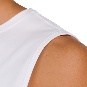 Camiseta sin mangas para hombre, corte ajustado, para gimnasio, entrenamiento, chaleco deportivo ligero, ropa deportiva atlética, color blanco - Product Image 6