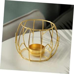 เชิงเทียนลวดโลหะสำหรับตกแต่งโต๊ะรับประทานอาหารดีไซน์อินเดียสีทองสำหรับงานเลี้ยงวันเกิดงานแต่งงาน - Product Image 4