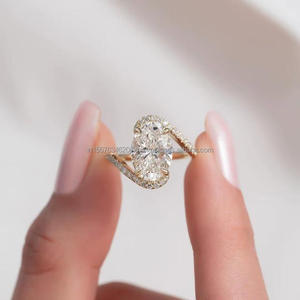 IGI/GIA Lab Grown Cut Diamond Vintage 14K Anillo de boda/compromiso amarillo Unisex Oro blanco fino para fiesta de aniversario-Worthy - Product Image 1