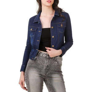 Veste en jean bleu clair pour femme, toucher doux, pour un style élégant et décontracté au quotidien, et un confort optimal en voyage, mode OEM. - Product Image 6
