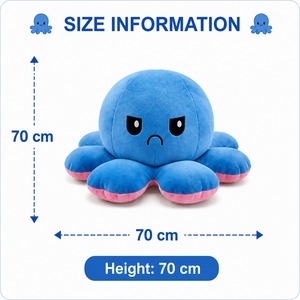 Peluche de Pulpo Gigante, Muñeco de Peluche de Pulpo, Animal Marino, Cojín de Peluche, Tela Velboa, Fabricación OEM, Venta al por Mayor, Peluche Personalizado - Product Image 2