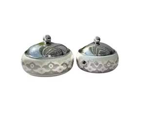 Cazuela de Metal Grabada a Mano con Tapa, Tazón de Servir de Lujo, Calentador de Alimentos Decorativo, Vajilla para Cocina y Comedor - Product Image 1