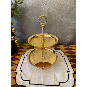 Support à gâteau de luxe à 3 niveaux support à gâteau de mariage pour la décoration excellente qualité de fabrication support à gâteau Royal élégant et plateau de service - Product Image 5