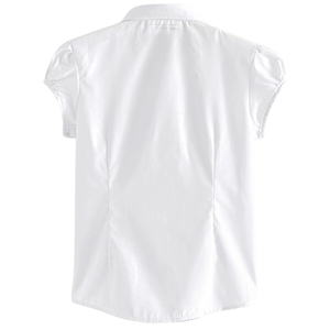 Camiseta de Algodón con Mangas Abullonadas para Niñas, Cuello Cuadrado, Top de Verano, OEM ODM, Ropa Casual - Product Image 5