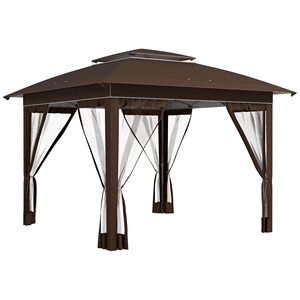 "12x12 Dark Brown Pop up <b>Canopy</b> <b>Tent</b> with Carry Bag for Instant Sun Shelter Shade" - Product Image 1