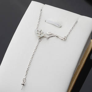 S925 Silver <b>Fine</b> Pendant <b>Necklace</b> Flower Style Collarbone <b>Chain</b> with Pearl Hollow Holder DIY Jewelry Accessories - Product Image 1