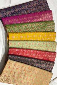 Tissu en soie peignée brocart écologique de qualité supérieure, motif floral jacquard Paisley, pour saris, robes et tissus d'ameublement pour filles - Product Image 5